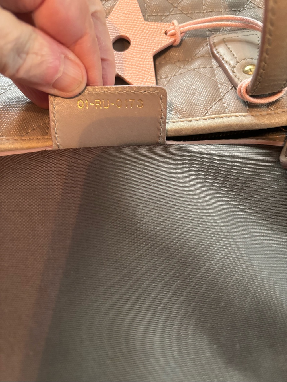 Authentic Christian Dior Panarea Tote Gray Cannage Coated Canvas Very Good Cond - Picture 9 of 13